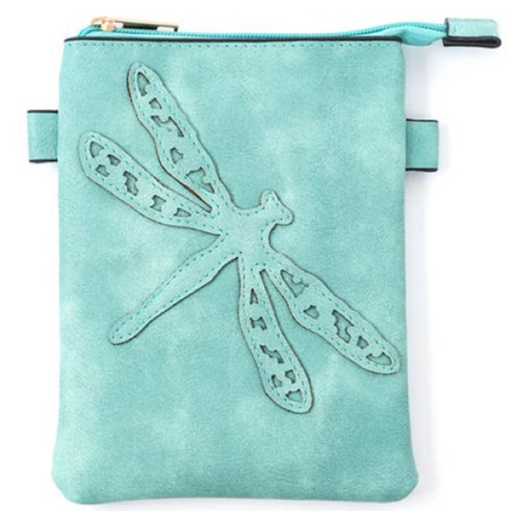 Memories Aqua Dragonfly Crossbody Bag Small Lightweight Everyday Purse